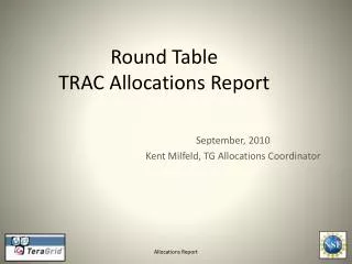 Round Table TRAC Allocations Report