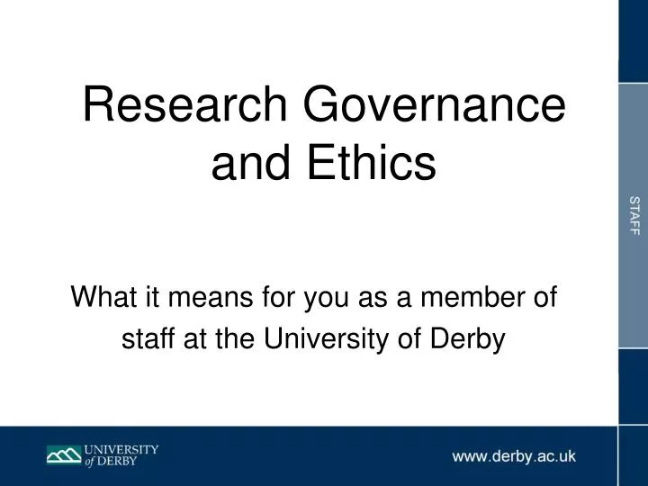 research governance and ethics