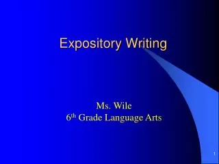 Expository Writing