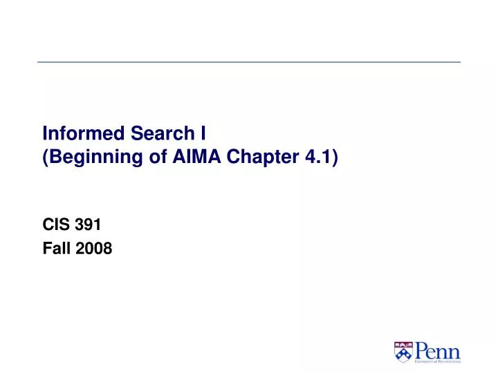 informed search i beginning of aima chapter 4 1