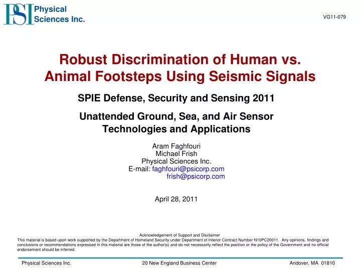 robust discrimination of human vs animal footsteps using seismic signals