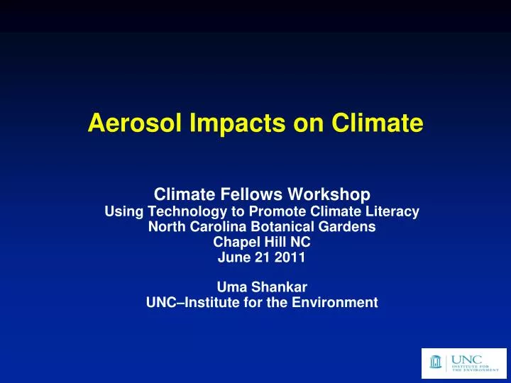 aerosol impacts on climate