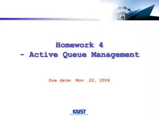 Homework 4 - Active Queue Management