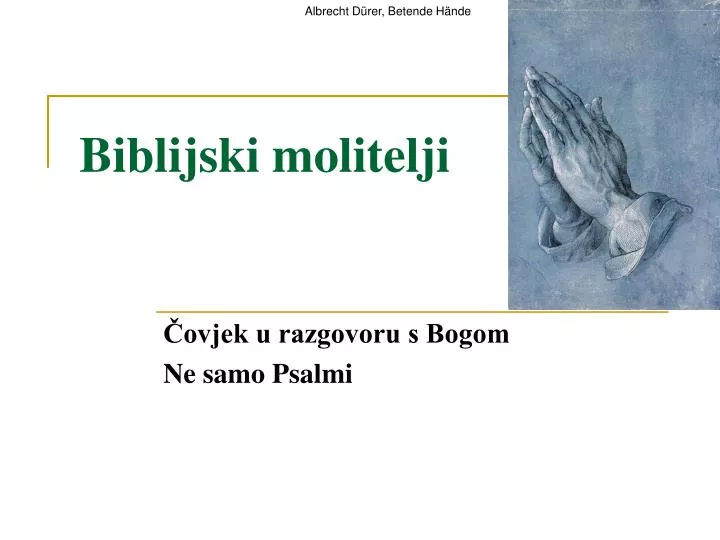 biblijski molitelji