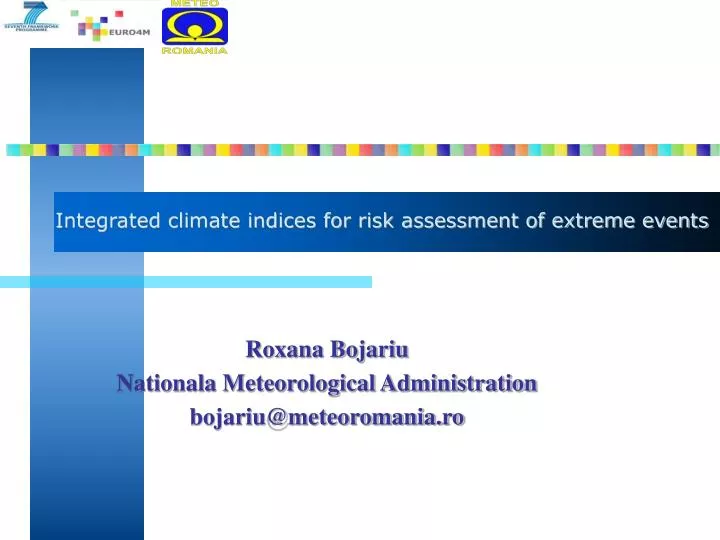 integrated climate indices for risk assessment of extreme events