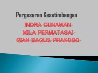 pergeseran kesetimbangan