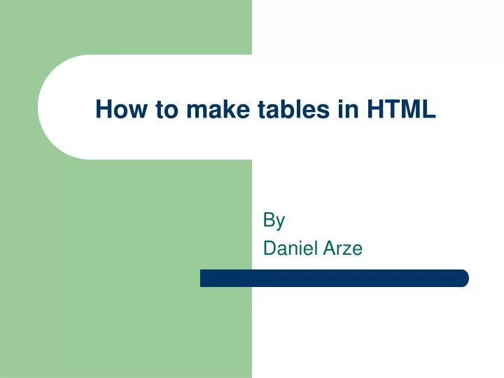 how to make tables in html