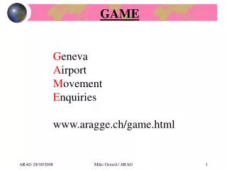 g eneva a irport m ovement e nquiries www aragge ch game html