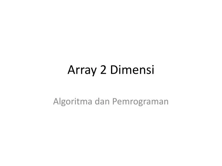 array 2 dimensi