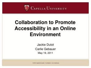 Collaboration to Promote Accessibility in an Online Environment