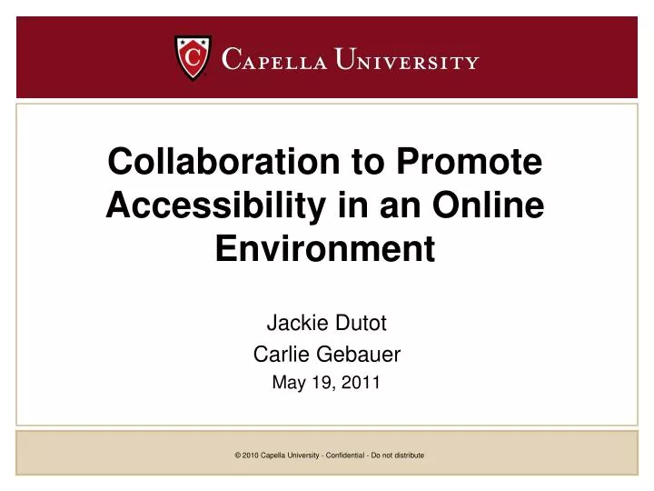 collaboration to promote accessibility in an online environment