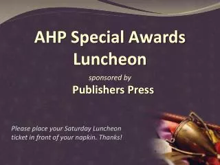 AHP Special Awards Luncheon