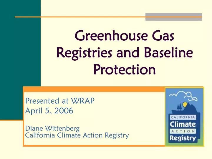 greenhouse gas registries and baseline protection