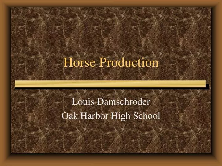horse production