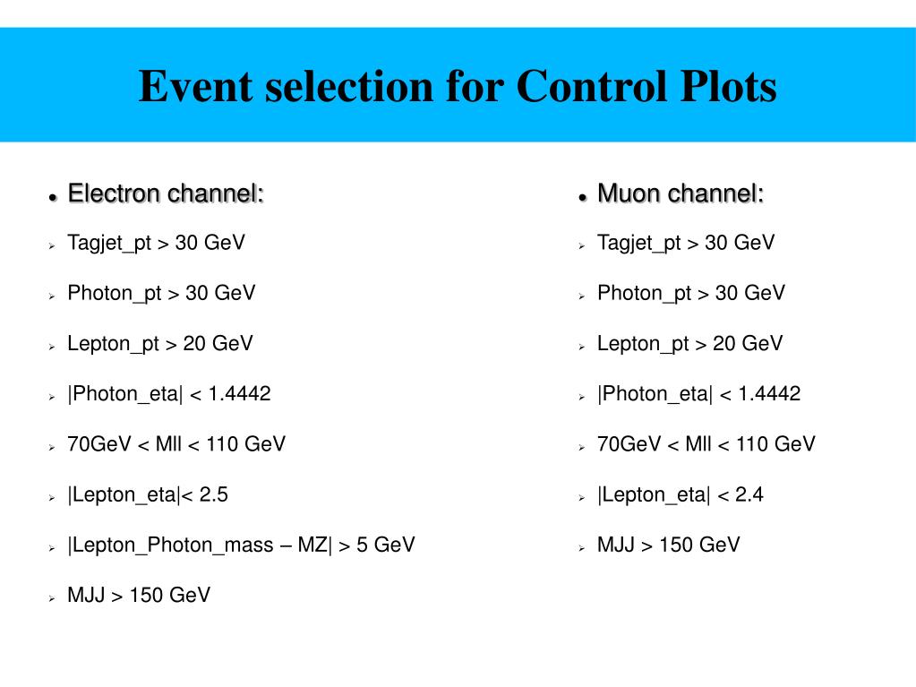PPT - Event selection for Control Plots PowerPoint Presentation, free ...