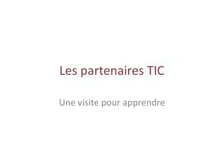les partenaires tic