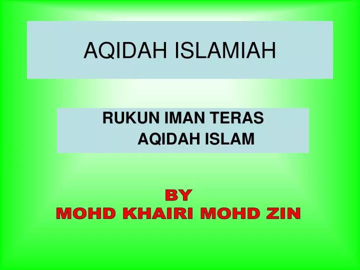 aqidah islamiah