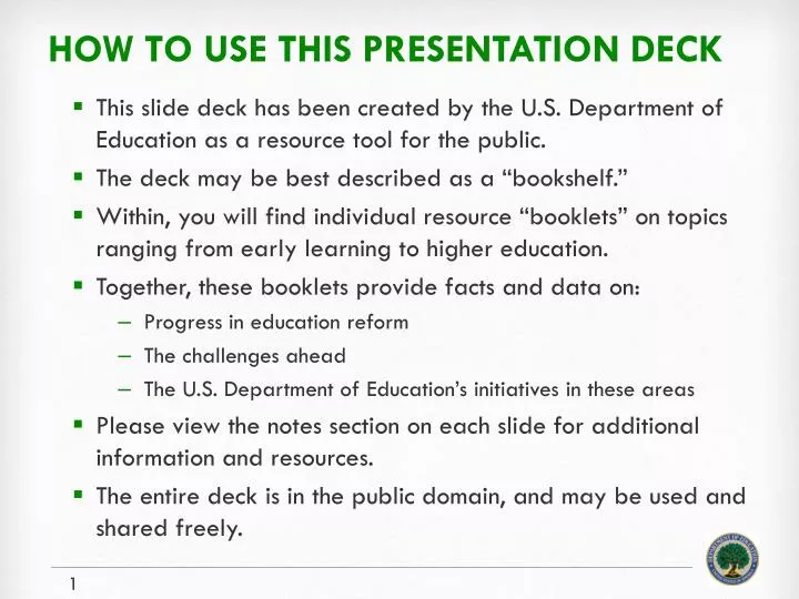 how to use this presentation deck