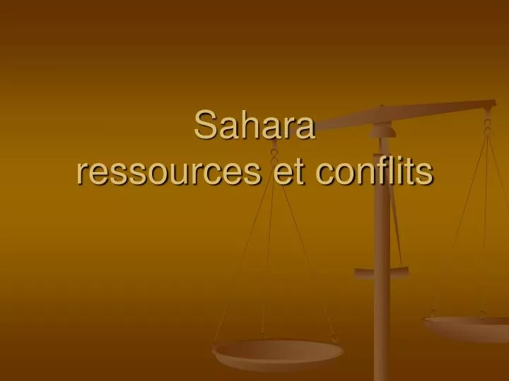 sahara ressources et conflits