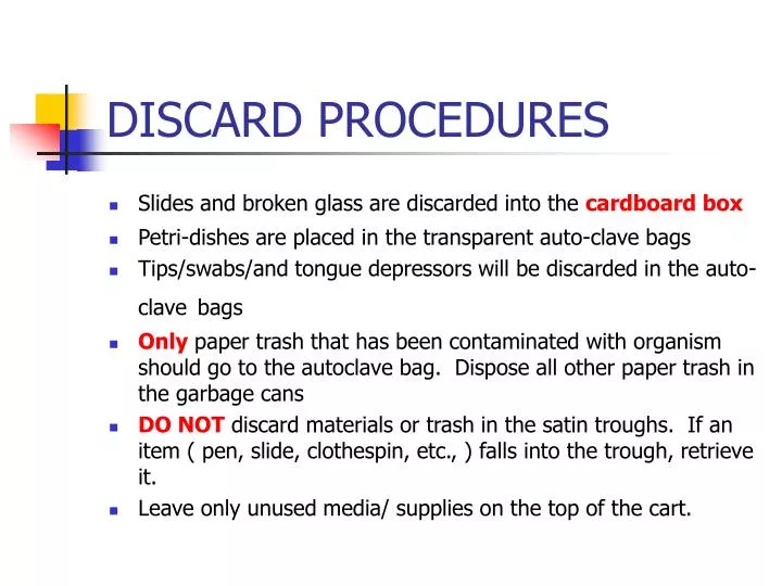 discard procedures