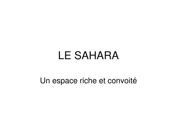 le sahara