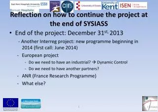 Reflection on how to continue the project at the end of SYSIASS