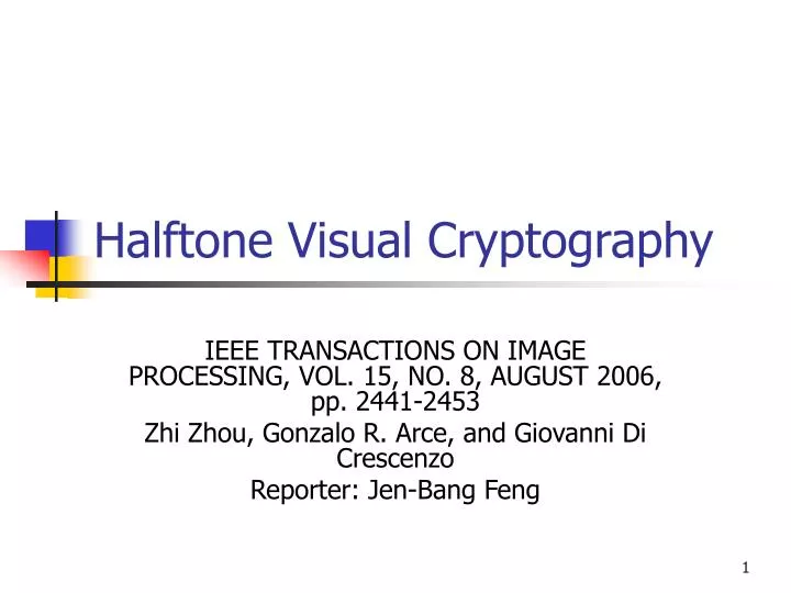 halftone visual cryptography