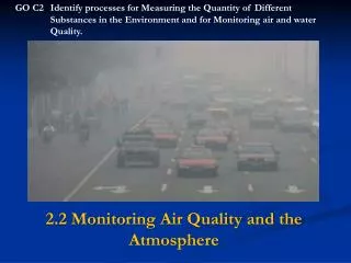 2.2 Monitoring Air Quality and the Atmosphere