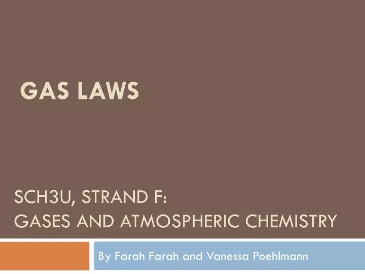 sch3u strand f gases and atmospheric chemistry