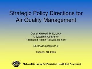 Strategic Policy Directions for Air Quality Management