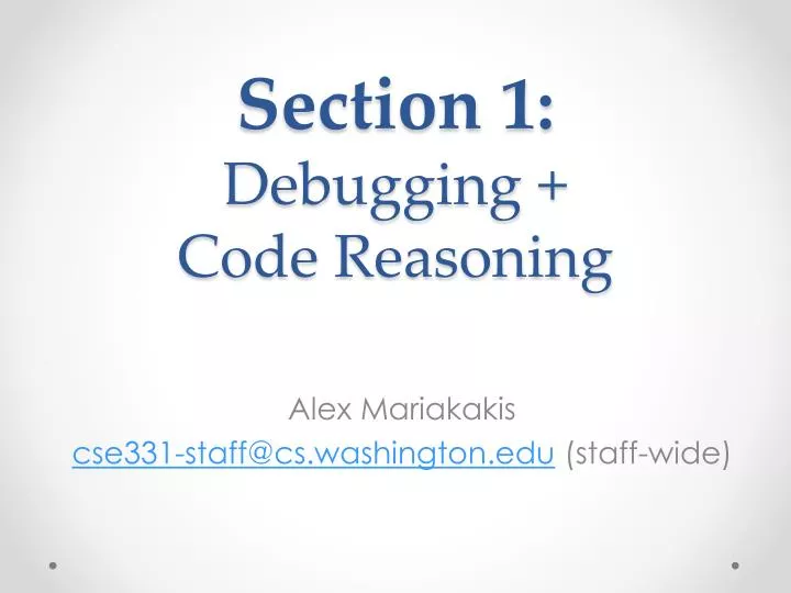 section 1 debugging code reasoning