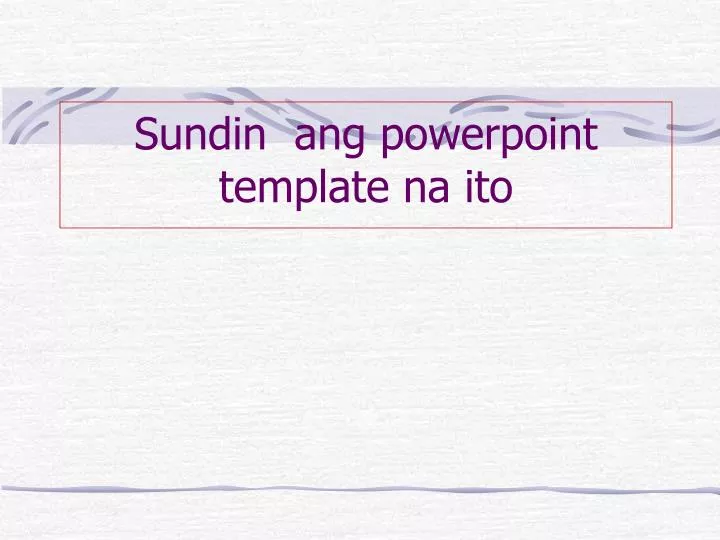 sundin ang powerpoint template na ito