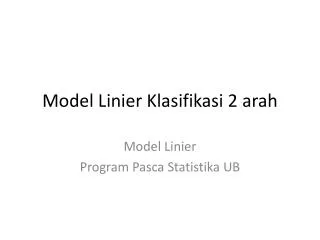 model linier klasifikasi 2 arah