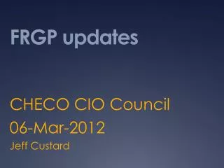 frgp updates