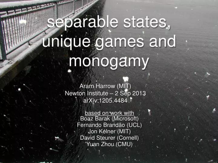 separable states unique games and monogamy
