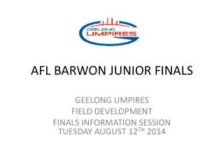 AFL BARWON JUNIOR FINALS