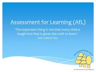 Assessment for Learning (AfL)