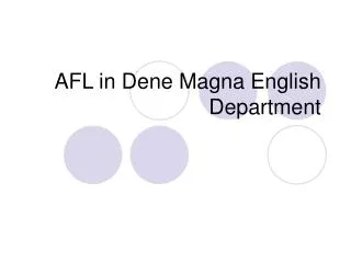 AFL in Dene Magna English Department