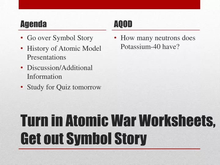 turn in atomic war worksheets get out symbol story