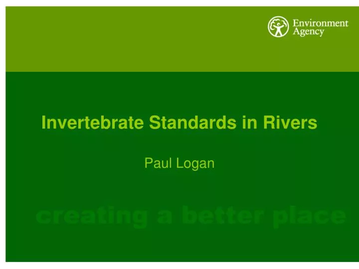 invertebrate standards in rivers