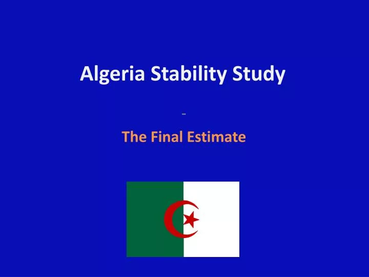 algeria stability study