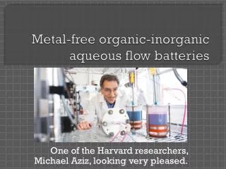 Metal-free organic-inorganic aqueous flow batteries