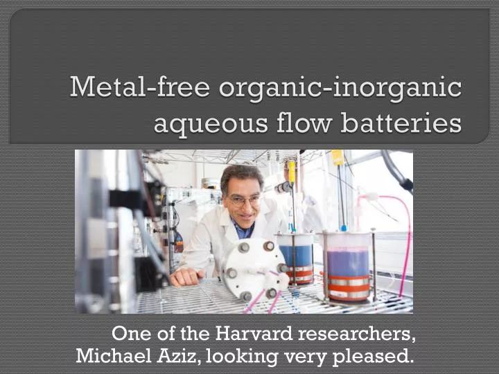 metal free organic inorganic aqueous flow batteries