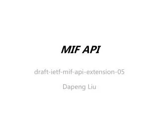 MIF API