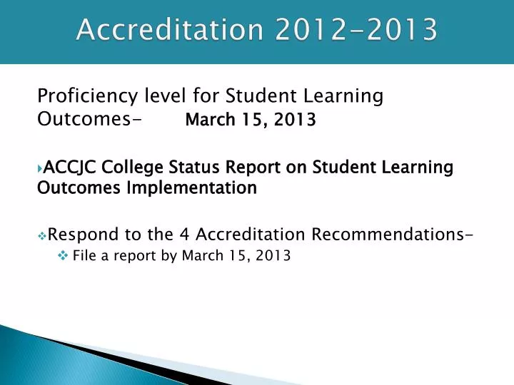 accreditation 2012 2013