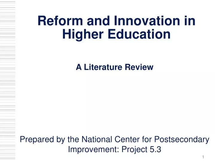reform and innovation in higher education