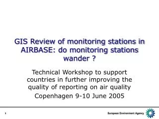 GIS Review of monitoring stations in AIRBASE: do monitoring stations wander ?