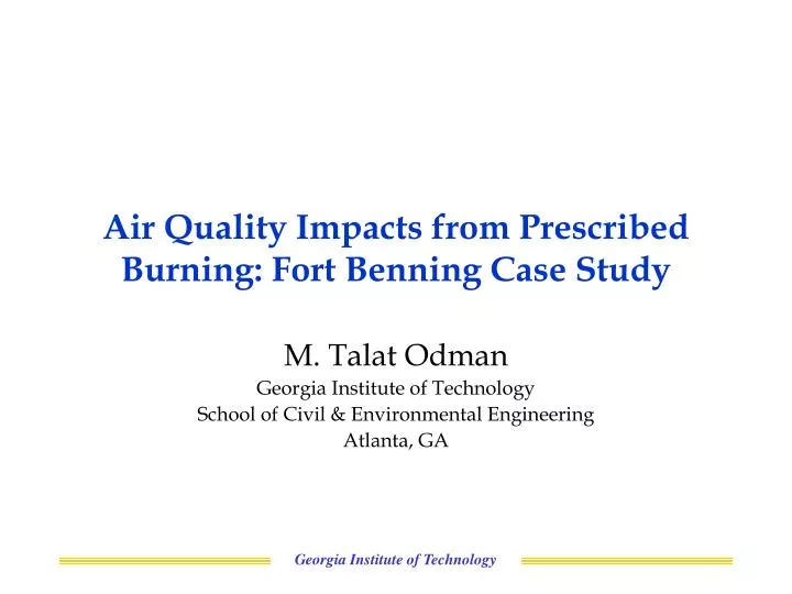 air quality impacts from prescribed burning fort benning case study