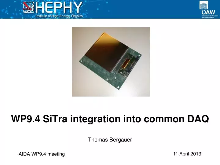 wp9 4 sitra integration into common daq