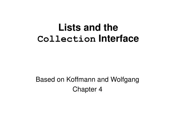 lists and the collection interface